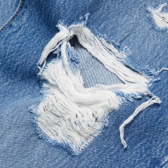 Levi’s Wedgie Icon High-Rise Ripped Icon Jeans Medium Wash Athens Asleep Size 24 - Picture 7 of 11